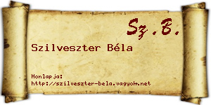 Szilveszter Béla névjegykártya