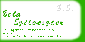 bela szilveszter business card