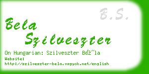 bela szilveszter business card